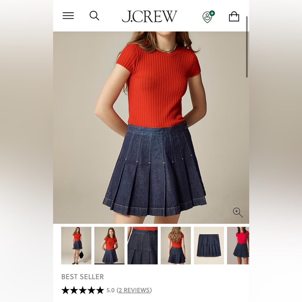 Jcrew denim mini skirt